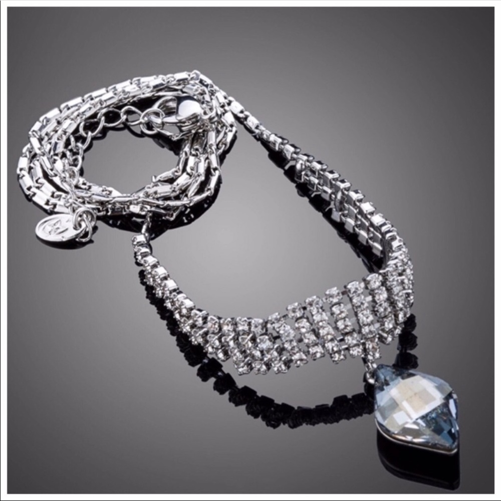 Swarovski Crystals Droplet Necklace - Picture 6 of 10